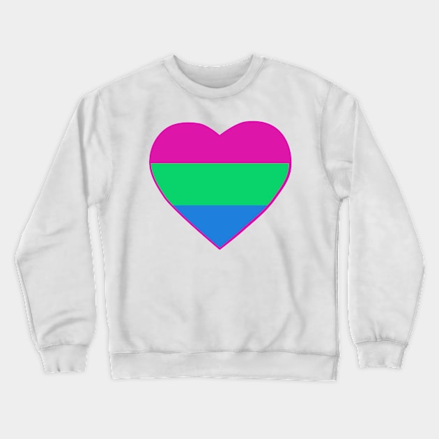 Pride Flag Heart Polysexual Crewneck Sweatshirt by VanumChan